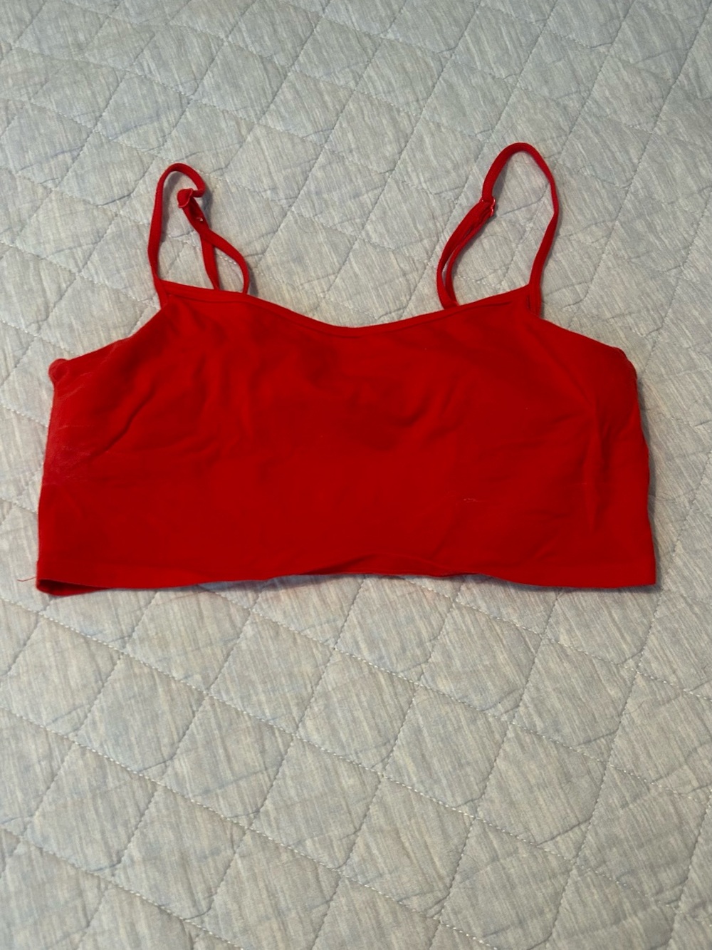 aerie Red Seamless Bandeau Bralette with Adjustable Straps